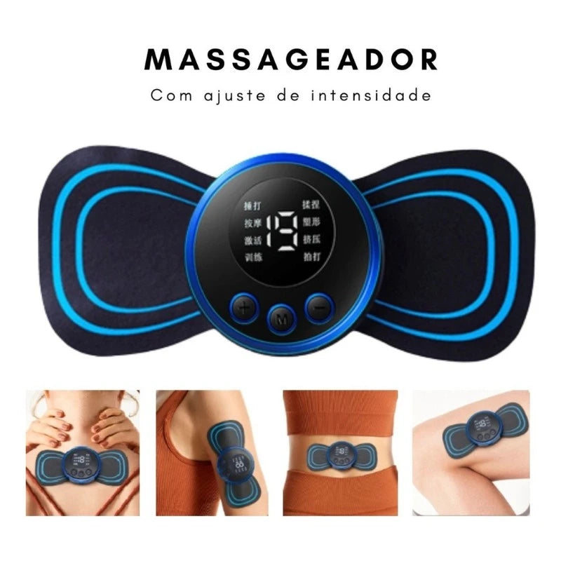 Massageador Portátil  Fisio Relax - EMS – Alívio da Dor Cervical e Relaxamento Muscular