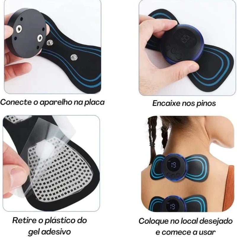 Massageador Portátil  Fisio Relax - EMS – Alívio da Dor Cervical e Relaxamento Muscular