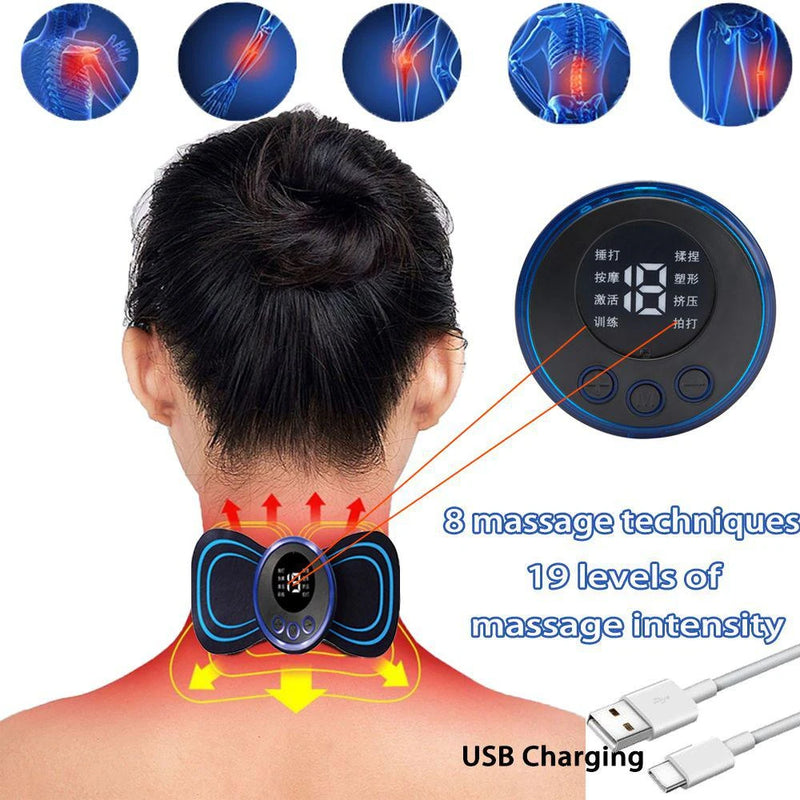 Massageador Portátil  Fisio Relax - EMS – Alívio da Dor Cervical e Relaxamento Muscular