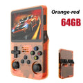 128GB Open Source R36S Video Game Console Linux System 3.5 Inch IPS Screen Orange Portable Pocket Video Player 64GB best Games