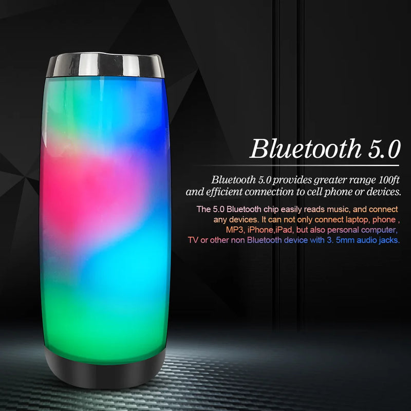 LED TG157 Portable Bluetooth Speaker Wireless Subwoofer Dual Bass Column Boombox BT AUX TF Music Play For Outdoor Camping