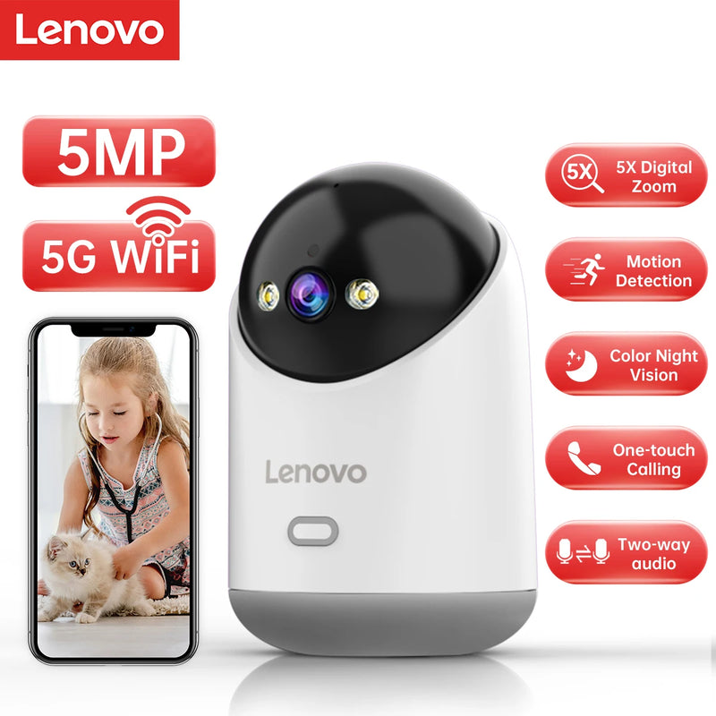 Câmera Inteligente Wi-Fi – Lenovo 5MP - LN5