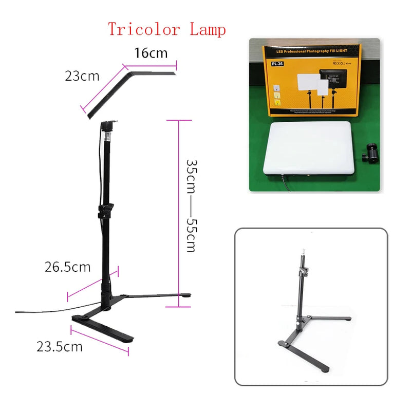 10 inch LED Video Light For Live Streaming Photo Studio Light Panel Photography Dimmable Flat-panel Fill Lamp 3300-5600K