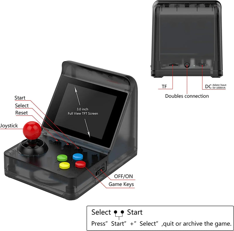 Mini Arcade Retro Console c/ 520 Jogos Cássicos - Bar Arcade - Clássicos de 32 Bits na Palma da Mão! 🎮