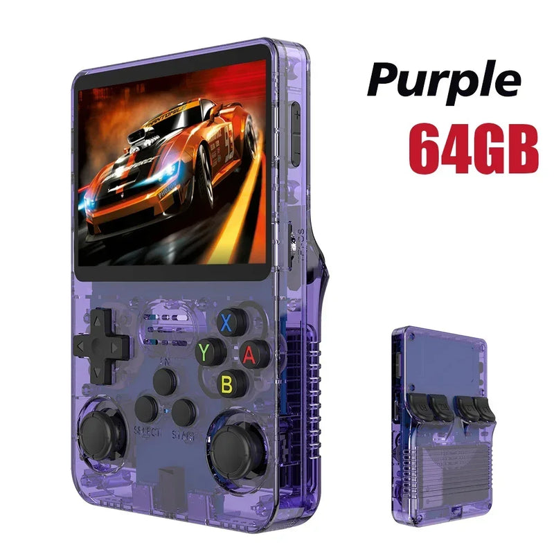 128GB Open Source R36S Video Game Console Linux System 3.5 Inch IPS Screen Orange Portable Pocket Video Player 64GB best Games