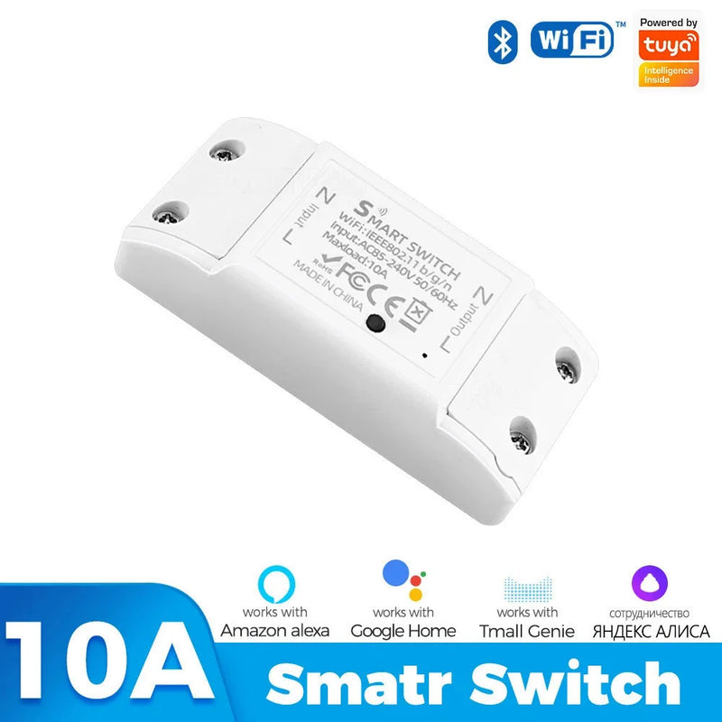 Tuya eWeLink App Interruptor Inteligente WiFi, Controlador 10A, Disjuntor Universal, Funciona com HomeKit, Alexa Google