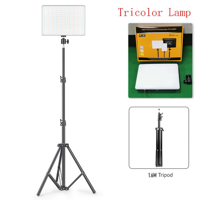 10 inch LED Video Light For Live Streaming Photo Studio Light Panel Photography Dimmable Flat-panel Fill Lamp 3300-5600K