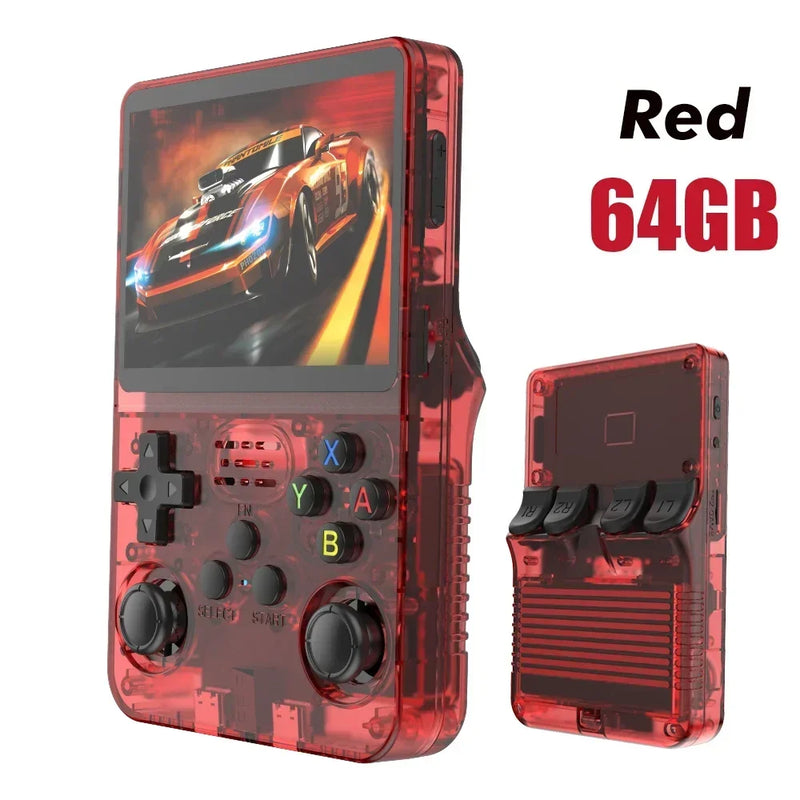 128GB Open Source R36S Video Game Console Linux System 3.5 Inch IPS Screen Orange Portable Pocket Video Player 64GB best Games