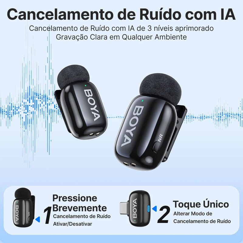 BOYA BOYA Mini Wireless Lavalier Lapel Microphone for iPhone iPad Android Type-C Phone Live Broadcast Audio Video Recording Vlog