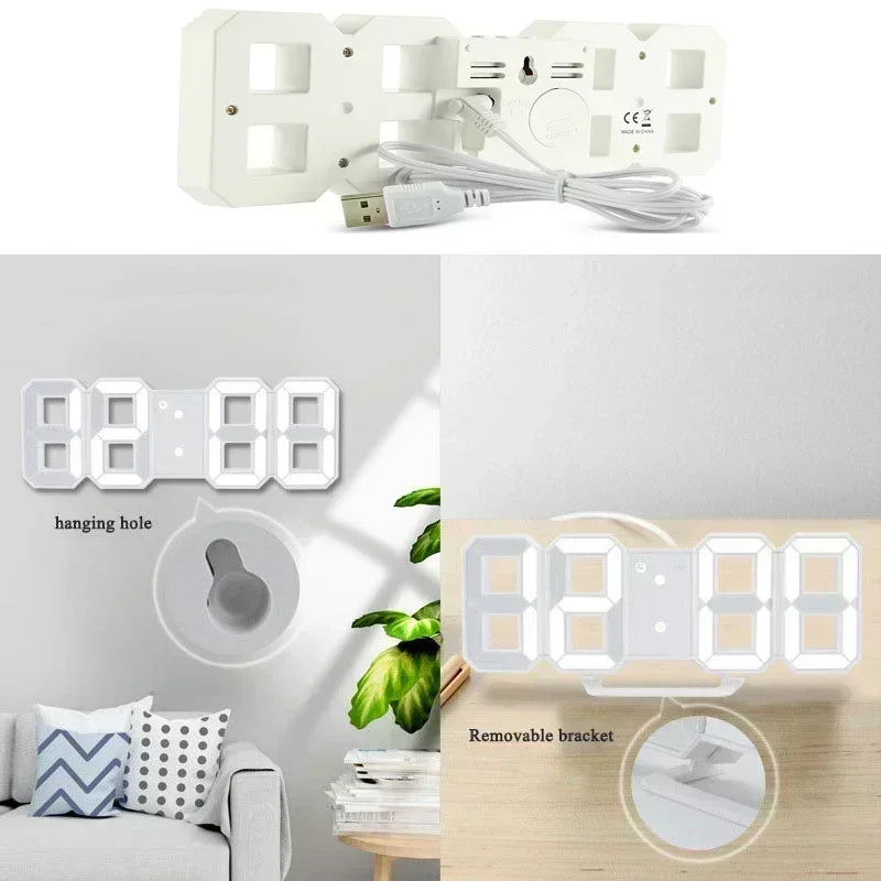 Relógio Digital LED 3D – Clock Style - Minimalista